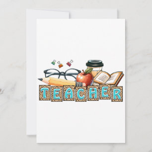 Teacher Gift   Pencil Teacher Holiday Card