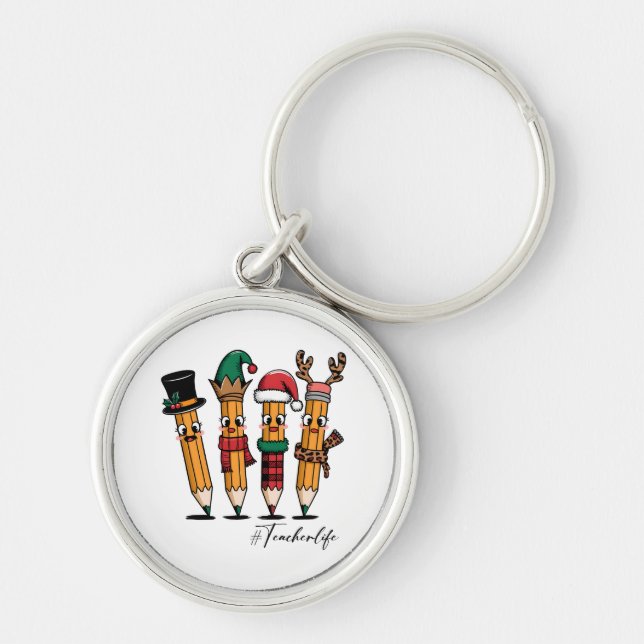 Teacher Gift | Pencil Teacher Life Key Ring (Front)