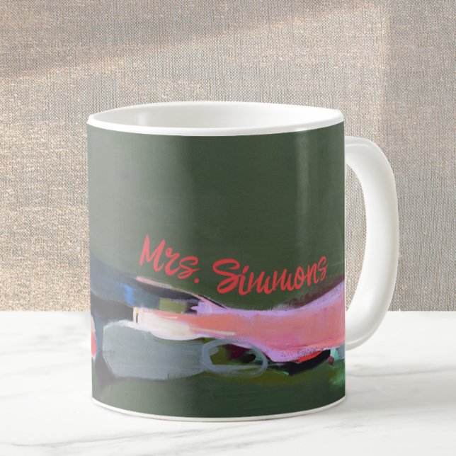 Teacher Gift Personalised Abstract Art Painting Coffee Mug (Creator Uploaded)