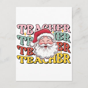 Teacher Gift Santa Teacher Invitation Postcard