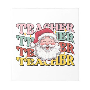 Teacher Gift Santa Teacher Notepad