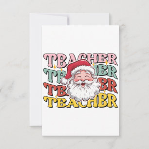 Teacher Gift   Santa Teacher RSVP Card