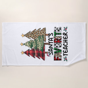 Teacher Gift Santa's Favourite Teacher Beach Towel