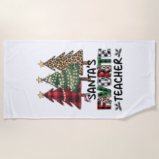 Teacher Gift | Santa's Favourite Teacher Beach Towel