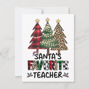 Teacher Gift Santa's Favourite Teacher Card