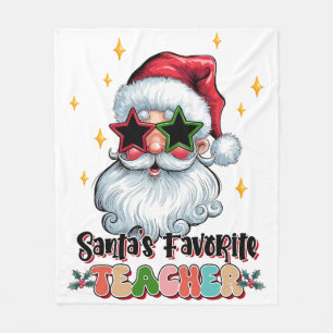 Teacher Gift Santas Favourite Teacher Fleece Blanket