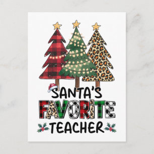 Teacher Gift   Santa's Favourite Teacher Holiday Postcard