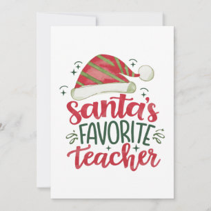 Teacher Gift Santa's Favourite Teacher Invitation