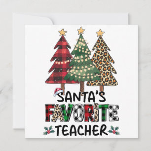 Teacher Gift   Santa's Favourite Teacher Invitation