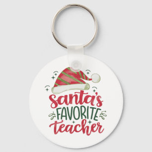 Teacher Gift Santa's Favourite Teacher Key Ring
