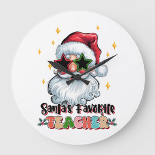 Teacher Gift   Santas Favourite Teacher Large Clock