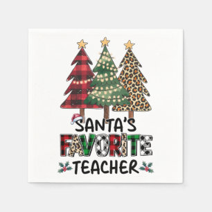 Teacher Gift Santa's Favourite Teacher Napkin