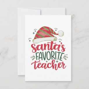 Teacher Gift Santa's Favourite Teacher RSVP Card