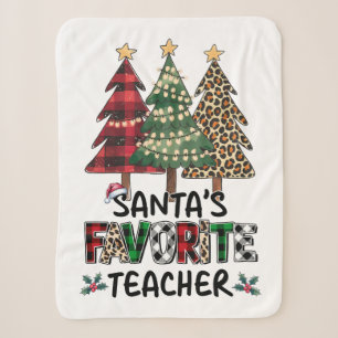 Teacher Gift Santa's Favourite Teacher Sherpa Blanket
