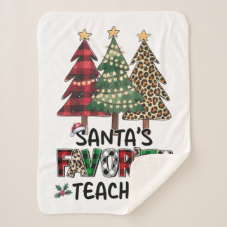 Teacher Gift | Santa's Favourite Teacher Sherpa Blanket