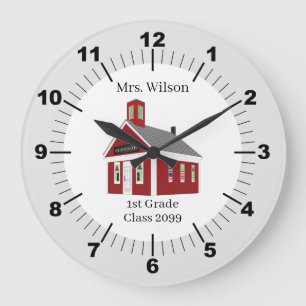Teacher Gift Schoolhouse Wall Clock