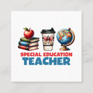 Teacher Gift   Special Education Teacher Square Business Card