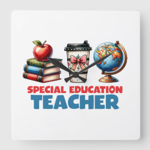 Teacher Gift   Special Education Teacher Square Wall Clock