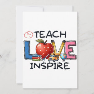 Teacher Gift Teach Love Inspire Card
