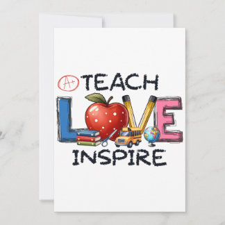 Teacher Gift | Teach Love Inspire Card