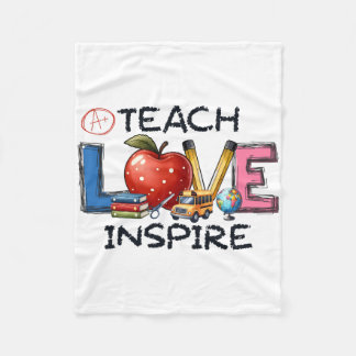 Teacher Gift | Teach Love Inspire Fleece Blanket