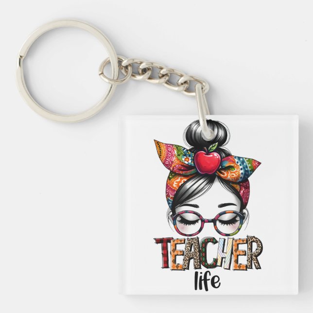 Teacher Gift | Teacher Life Key Ring (Front)