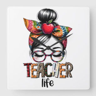 Teacher Gift   Teacher Life Square Wall Clock