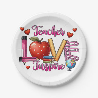 Teacher Gift | Teacher Love Inspire Paper Plate