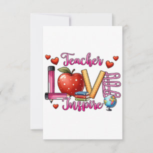 Teacher Gift Teacher Love Inspire RSVP Card