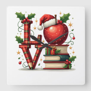 Teacher Gift   Teacher Love Square Wall Clock