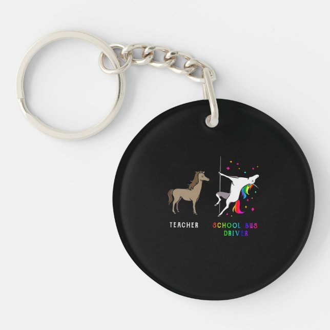 Teacher Gift | Teacher School Bus Driver Key Ring (Front)