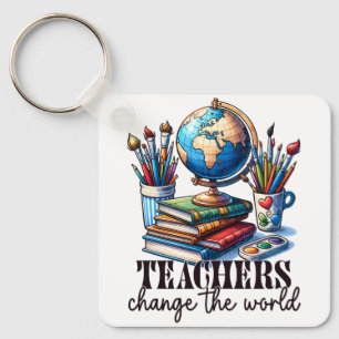 Teacher Gift Teachers Change The World Key Ring