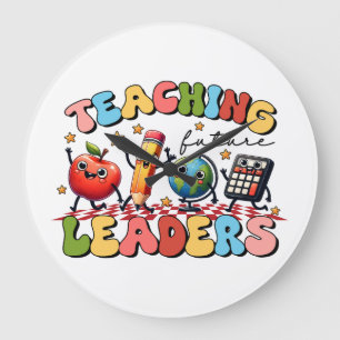 Teacher Gift Teaching Future Leaders Large Clock