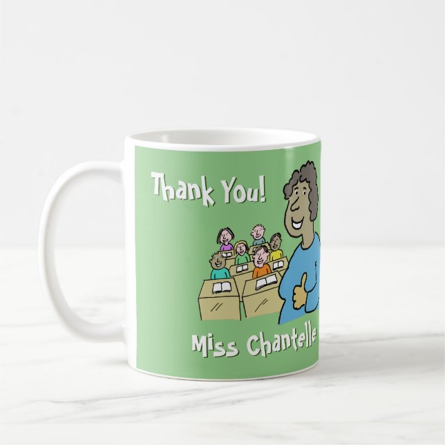 Teacher Gift. Thank You to a Black Female Teacher Coffee Mug (Left)