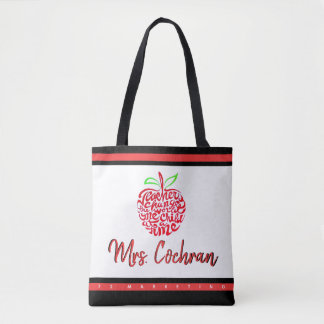 Teacher Gift Tote Apple Student Custom School xmas Bag
