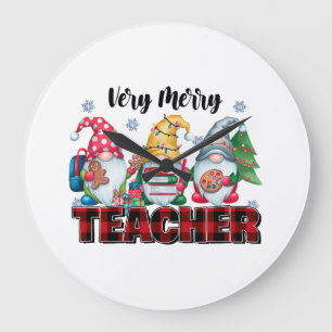Teacher Gift   Very Merry Teacher Large Clock