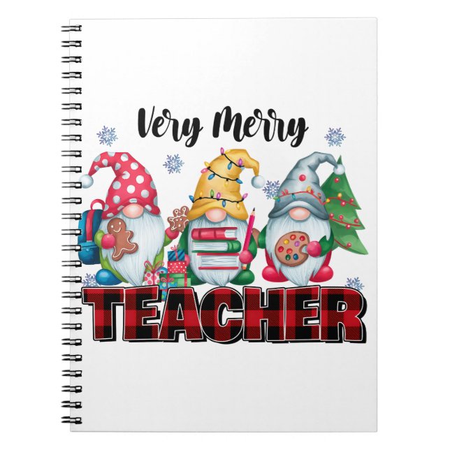 Teacher Gift | Very Merry Teacher Notebook (Front)
