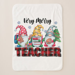 Teacher Gift Very Merry Teacher Sherpa Blanket