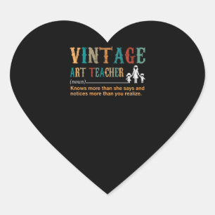 Teacher Gift   Vintage Art Teacher Heart Sticker