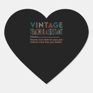 Teacher Gift Vintage Teacher Assistant Heart Sticker