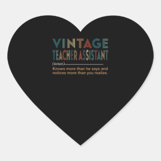 Teacher Gift | Vintage Teacher Assistant Heart Sticker