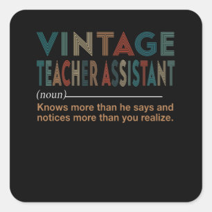 Teacher Gift Vintage Teacher Assistant Square Sticker