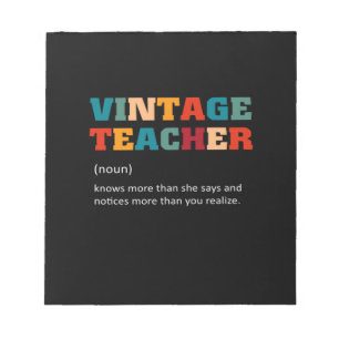 Teacher Gift Vintage Teacher Notepad