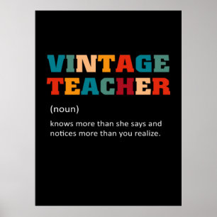 Teacher Gift Vintage Teacher Poster