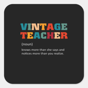 Teacher Gift Vintage Teacher Square Sticker