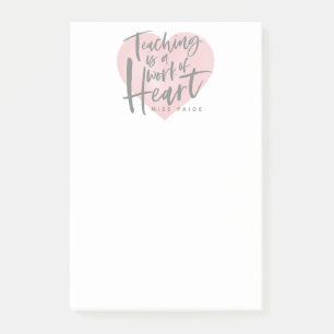 Teacher gift watercolor heart post-it notes