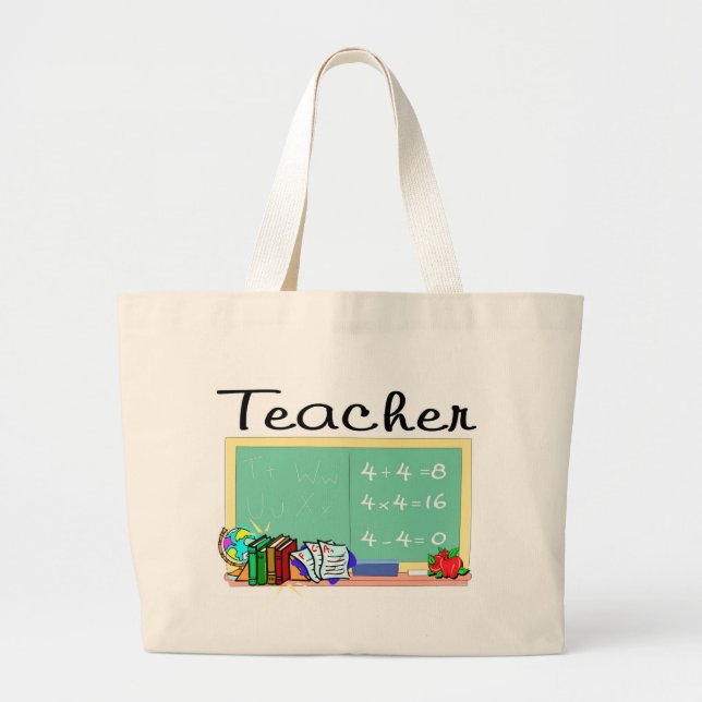 Teacher gifts large tote bag (Front)