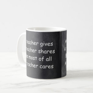 Teacher Gives Shares Cares Chalkboard Gift Idea Coffee Mug