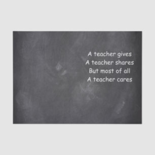 Teacher Gives Shares Cares Chalkboard Gift Idea Tissue Paper