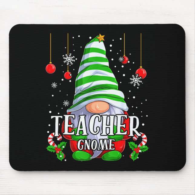 Teacher Gnome Christmas Pajamas Matching Family Gr Mouse Pad (Front)